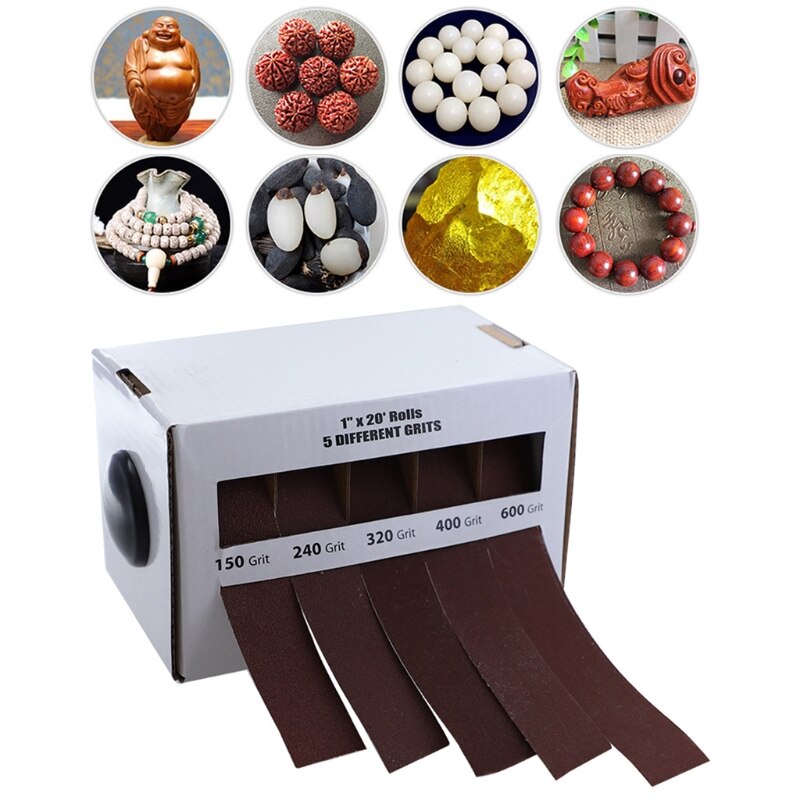 5 Rollen Schleifpapier-Set Mit Spender - 150/240/320/400/600 Körnung Für Holz & Metall