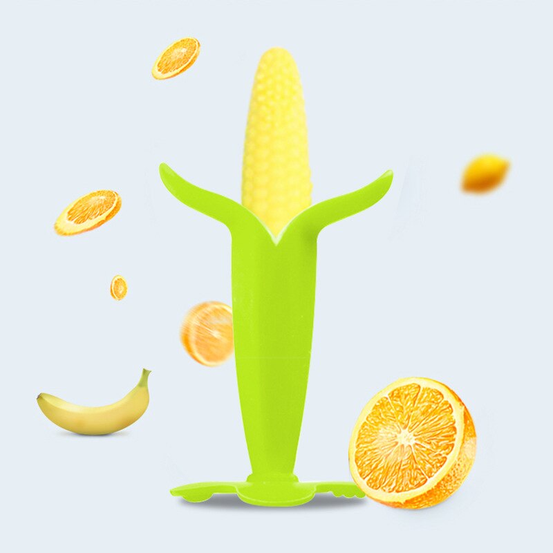 Banane Mais Baby BeißRing freundlicher BeißRing Baby Spielzeug Silikon Zahnbürste Umwelt Sicher Geschmacklos Baby Molaren Stangen Für Spaß