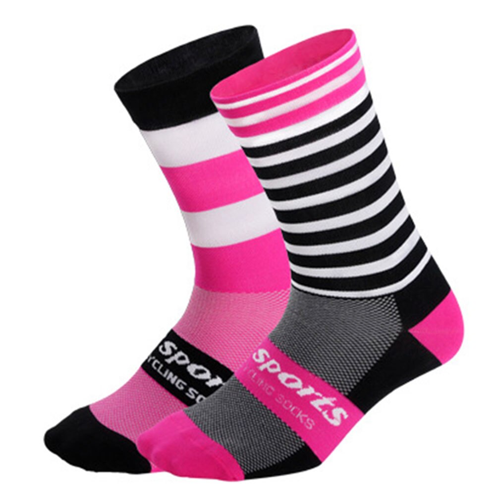 1 paar Tragen Beständig Professionelle Radfahren Socken Compression Outdoor Sport Casual Erwachsene Klettern Nahen Rohr Racing Wandern: Black And Pink / S