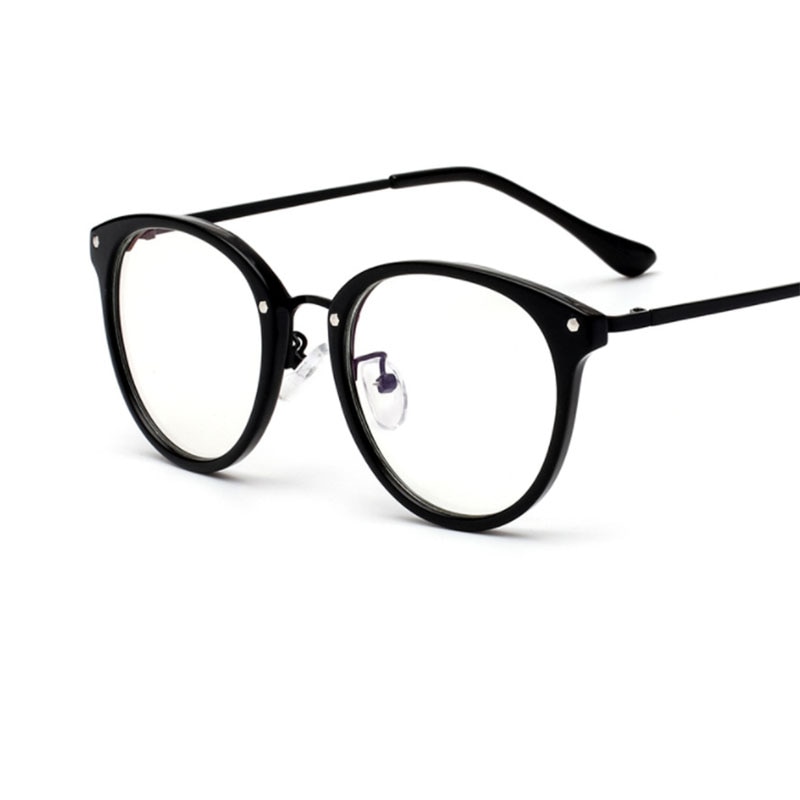 Retro runde briller kvinder gennemsigtige klare glas briller stel kvindelige klassiske vintage trends nitte briller briller