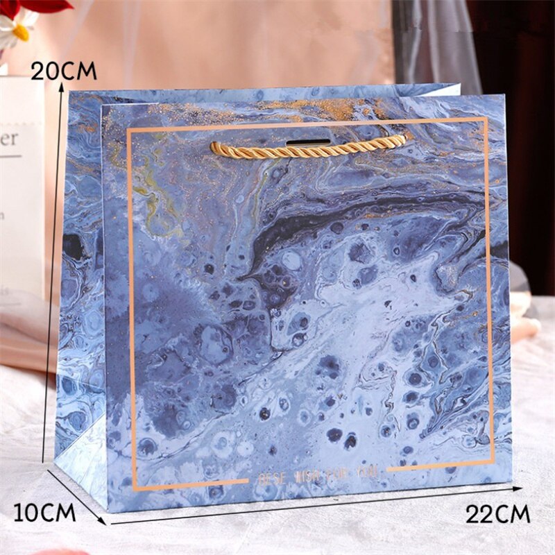 1 Pcs Snoep Pakket Bruiloft Papier Verpakking Dozen Valentijnsdag Party Grote Zak Snoep Opslag tas: Blue M