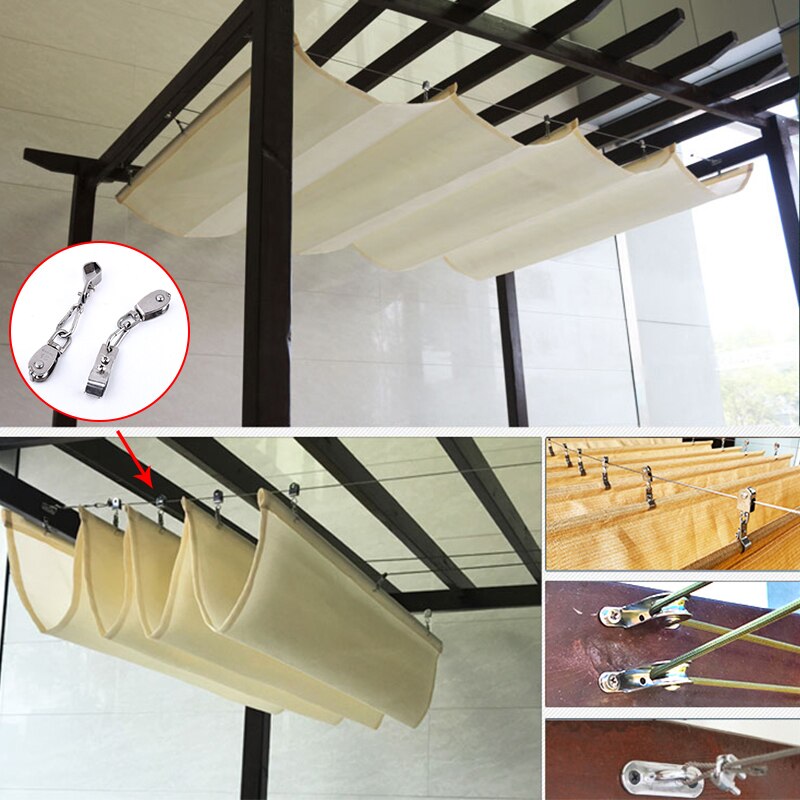 SS304 Rvs Zonnescherm Netten Installatie Accessoires Telescopische Golf Netto Setting Tool Draad Touw Buisklem Katrol Onderdelen