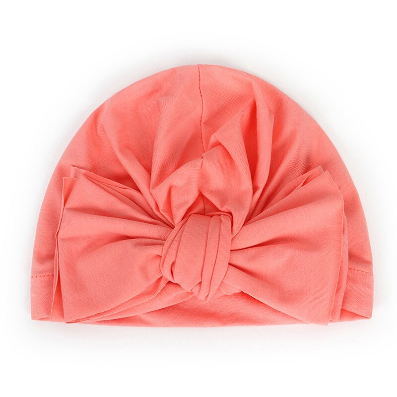 Grote strikken babyhoed zacht lente zomer kinderen babymeisje muts schattige kinderen peuter muts tulband: Watermeloen rood