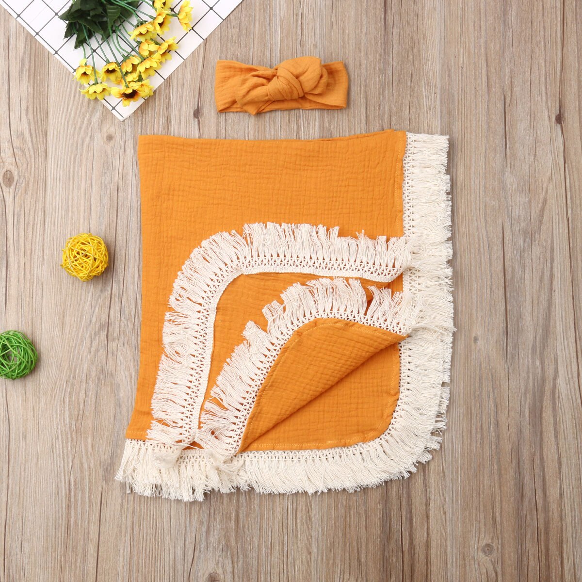 Novo 2 pçs bebê meninas menino borla swaddle envoltório cobertor musselina 100% algodão dormir esteira