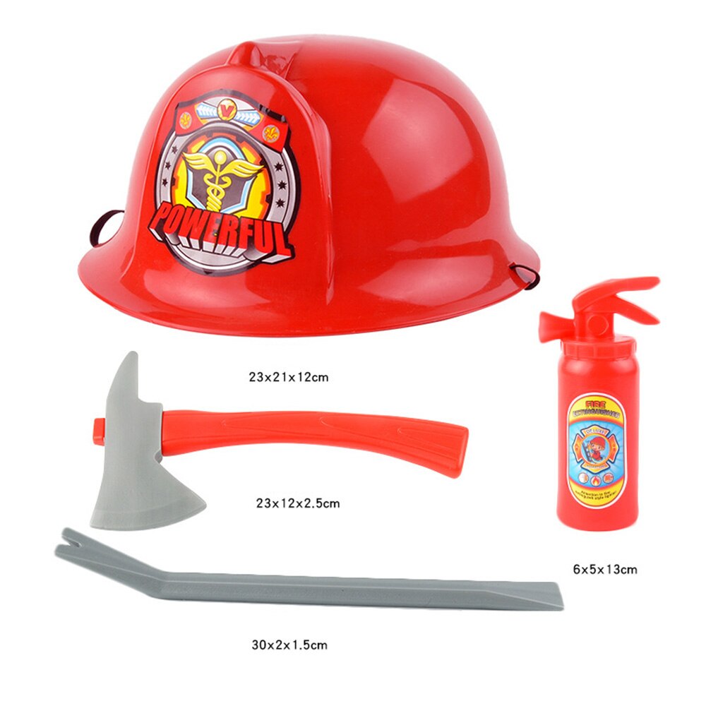 Uddannelse rollespil legetøj brandmand politi ingeniør hjelm brandhætte dragt plast kostume forældre barn interaktion legetøj til børn