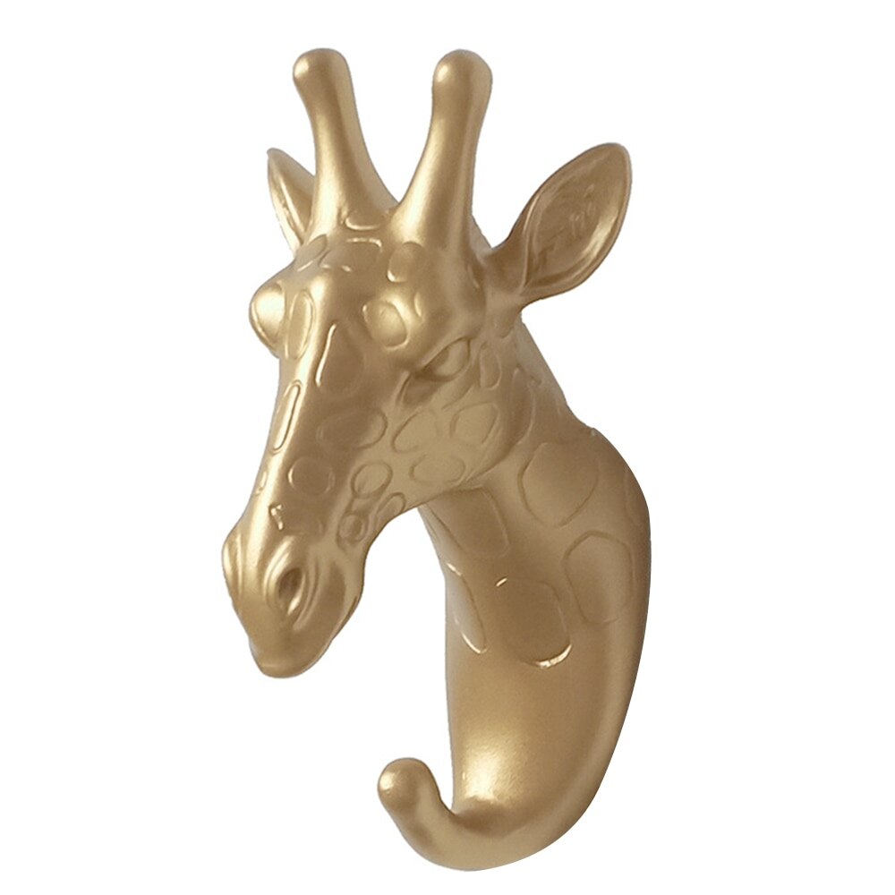 Herten Gewei Muur Hanger Kleren Muur Hanger Zelfklevende Display Rekken Sleutel Hanger Muur Opslag Gewei Hangers: 1pcs gold giraffe