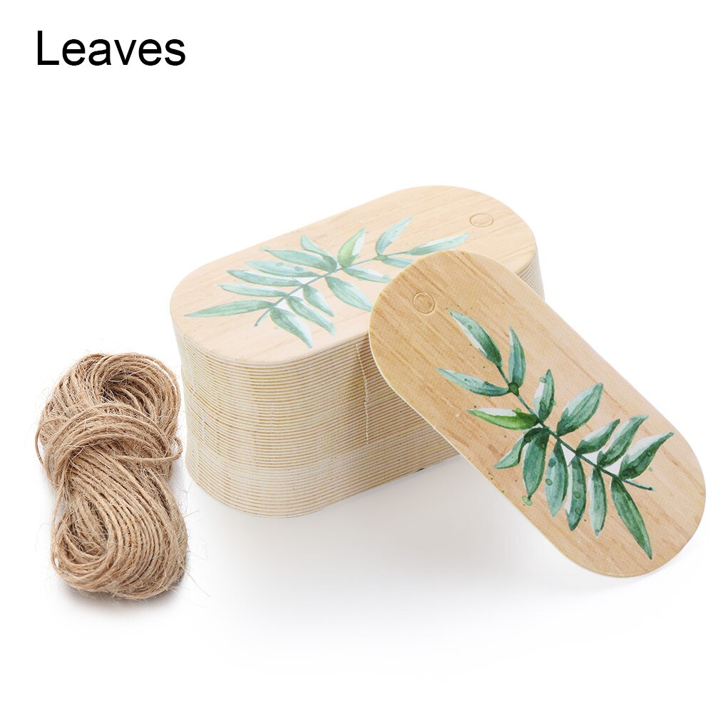 Étiquettes papier Kraft cœur à accrocher 50 pièces | Étiquettes autocollantes Kraft pour emballage de , décorations de fête: Leaves