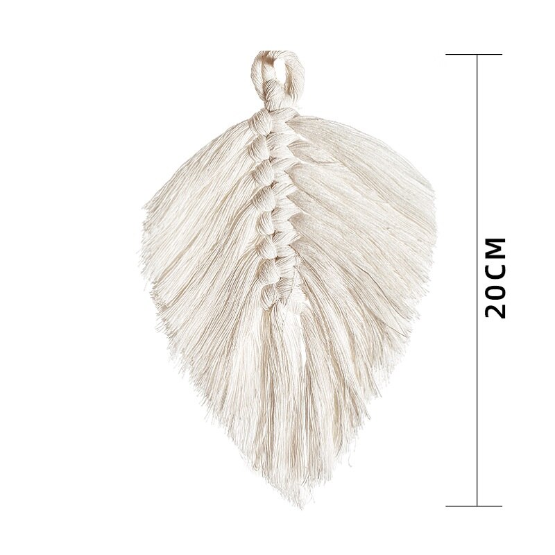 Macrame Mini Leaf Tapestry Boho Wall-Hanging Tassel Bedroom Decoration Mandala Home Pendant: Leaf 2