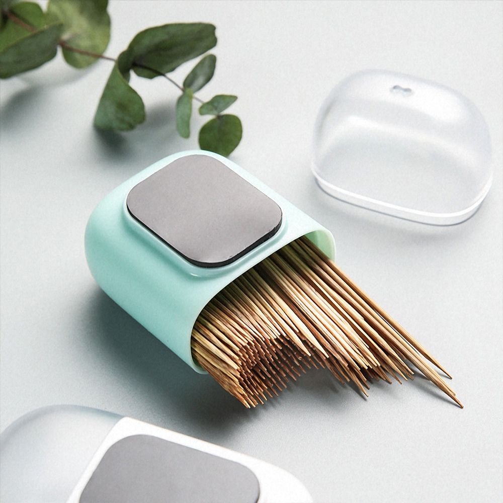 Soporte de palillos de dientes para refrigerador, imanes creativos, dispensador de palillos de dientes, pegatina para mensaje, refrigerador, horno de microondas, botón magnético de decoración
