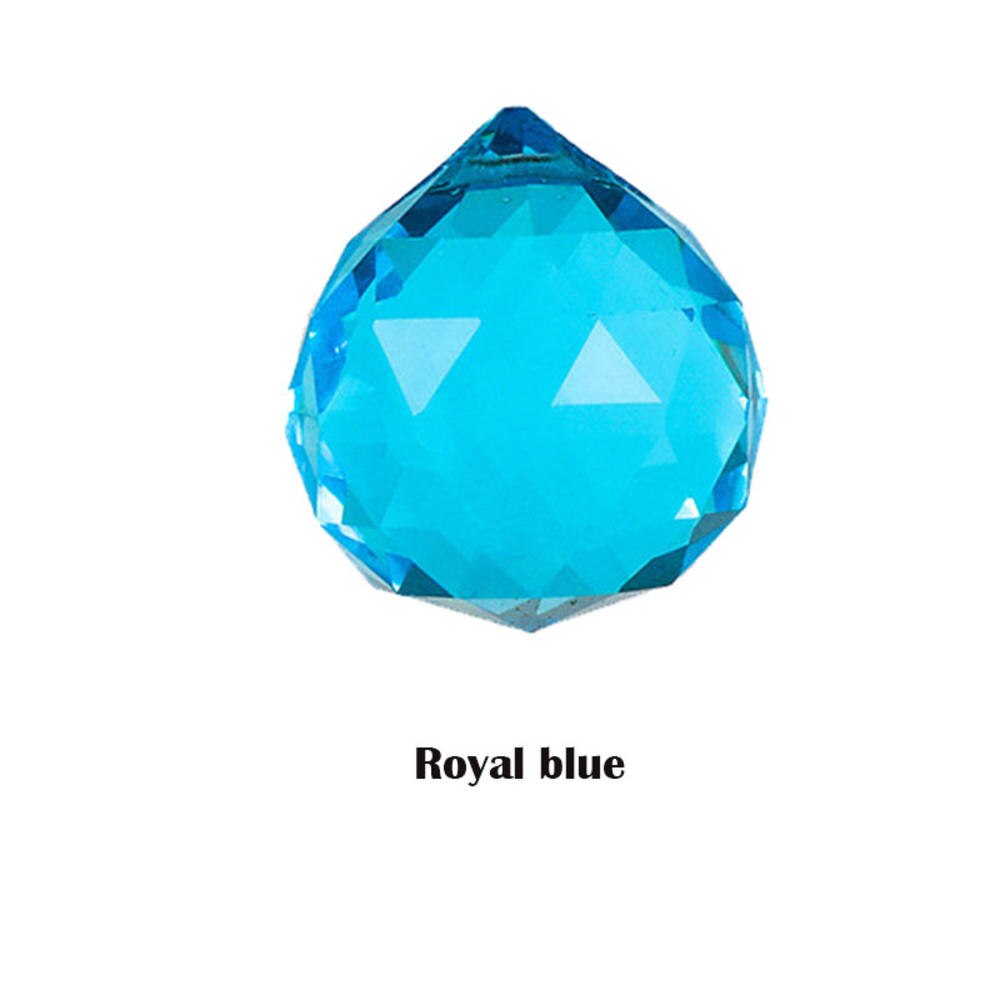 20/30/40mm cor múltipla bola de iluminação cristal feng shui lâmpada prisma bola arco-íris sun catcher casa decoração festa casamento ornamento: 20MM Royal blue