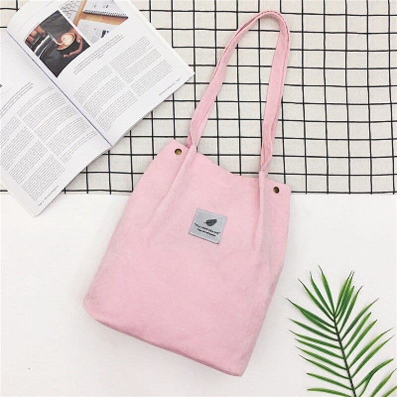 Women Solid Corduroy Shoulder Bags Shopping Bag Tote Package Crossbody Bags Purses Casual Handbag For Women Bookbag