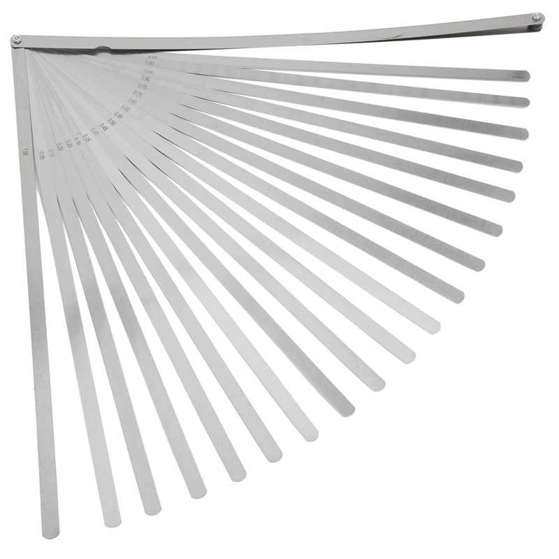 Portable 20 Blades Feeler Metric Thickness Gauge Stainless Steel 500mm Length Measuring Tools