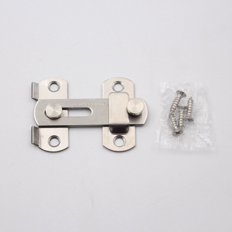 1Set Home Safety Gate Door Guard Latch Bolt Stainless Steel Slide Lock Door Bolts +4 Screws 20x50x70mm Door Accessories