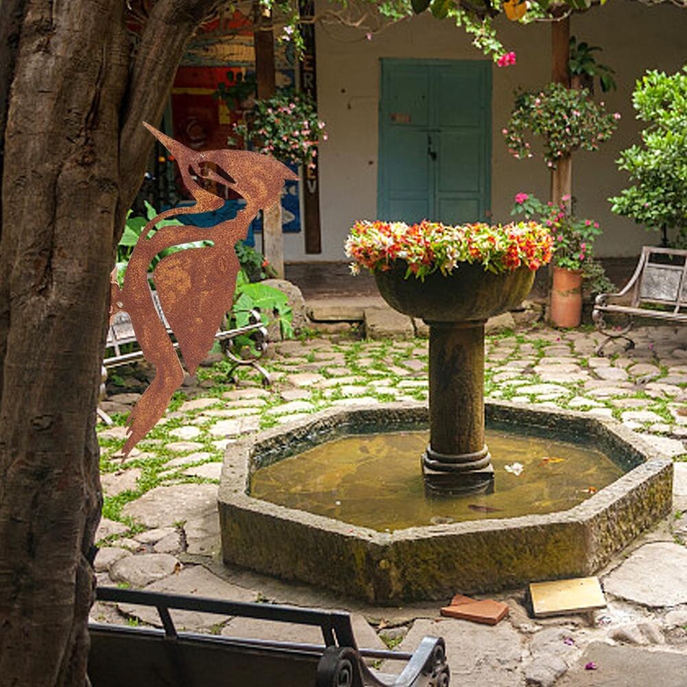 Picchio arrugginito decorazione per uccelli sagoma di uccelli in metallo decorazioni da giardino creativo in ferro battuto decorazioni per interni per interni simpatico giardino toria