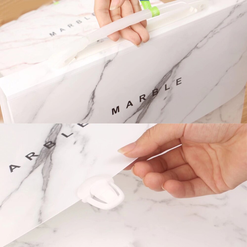 Marble Expanding File Folder A4 Document Bag Exanding Wallet Exam Paper Bill File Organizer School Office Stationery