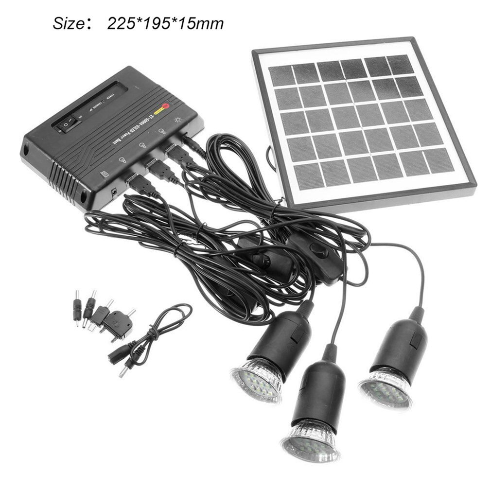 Outdoor Solar Power Led Lighting Bulb Lamp System Solar Panel Home System Kit 4W 6V Outdoor Solar Power Panel LED Light Lamp