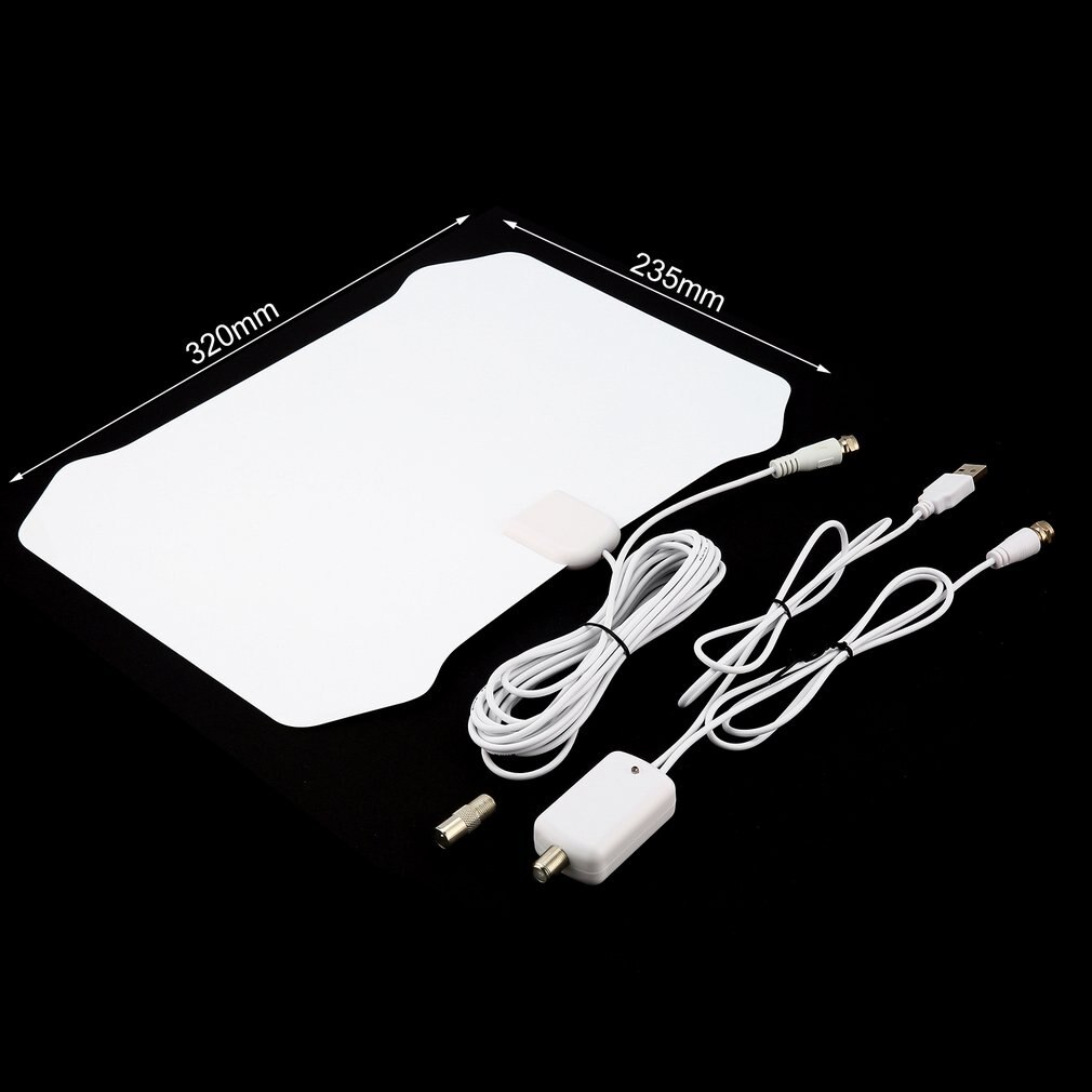 80miles Reception Range Digital Indoor TV Aerial HD Television Shield Shape Antenna with HDTV029 Amplifier Booster