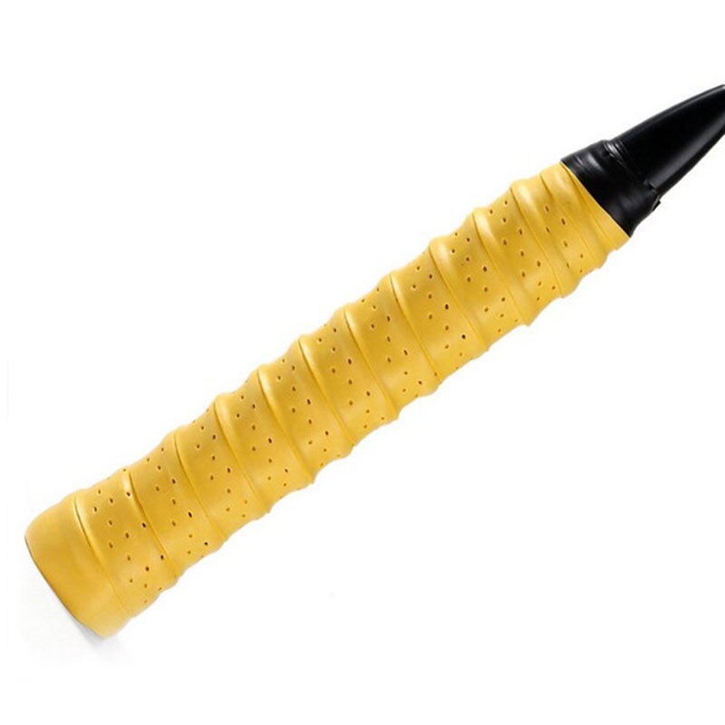 Racket Grip Anti Slip Perforated Super Absorbent Tennis Overgrip Badminton Overgrip Pickleball Overgrip 25mm Wide B2Csho: YELLOW