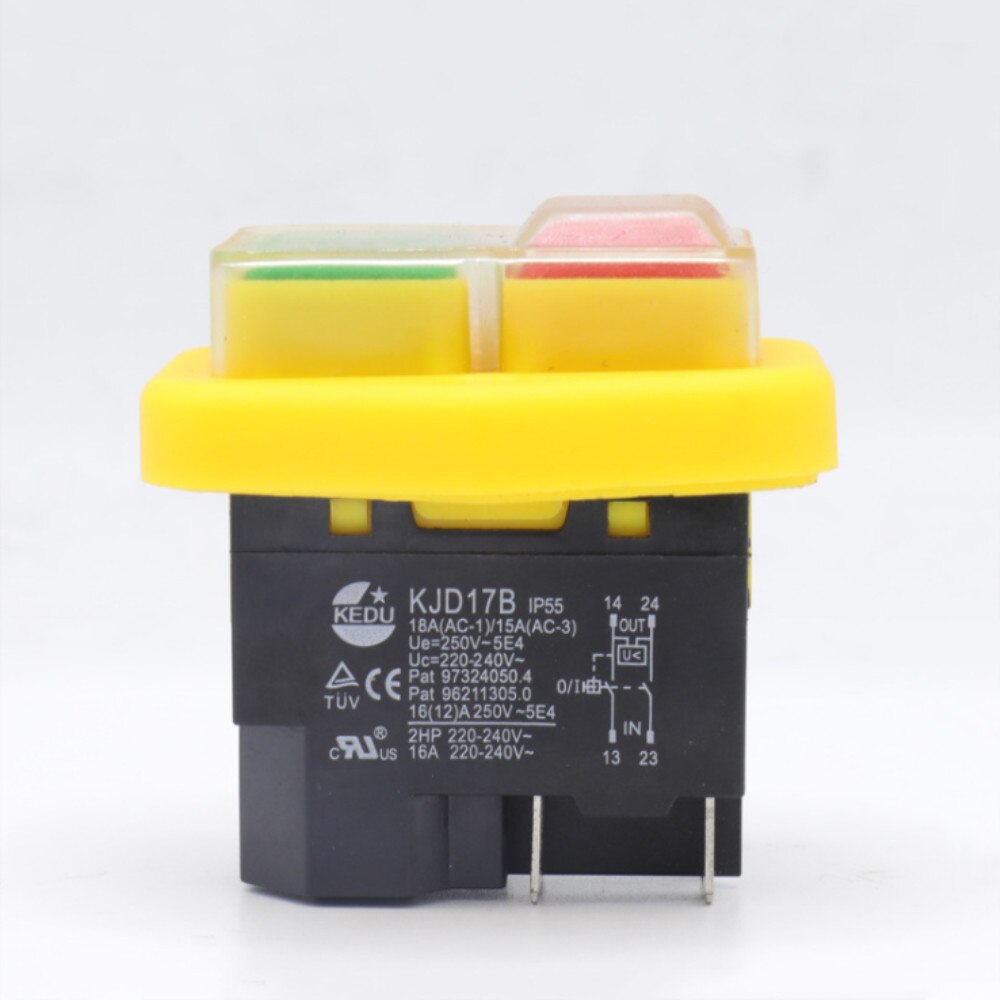 KJD17B Waterdichte Schakelaar 220V-240V 16A 4-Pin Power Tool Switch