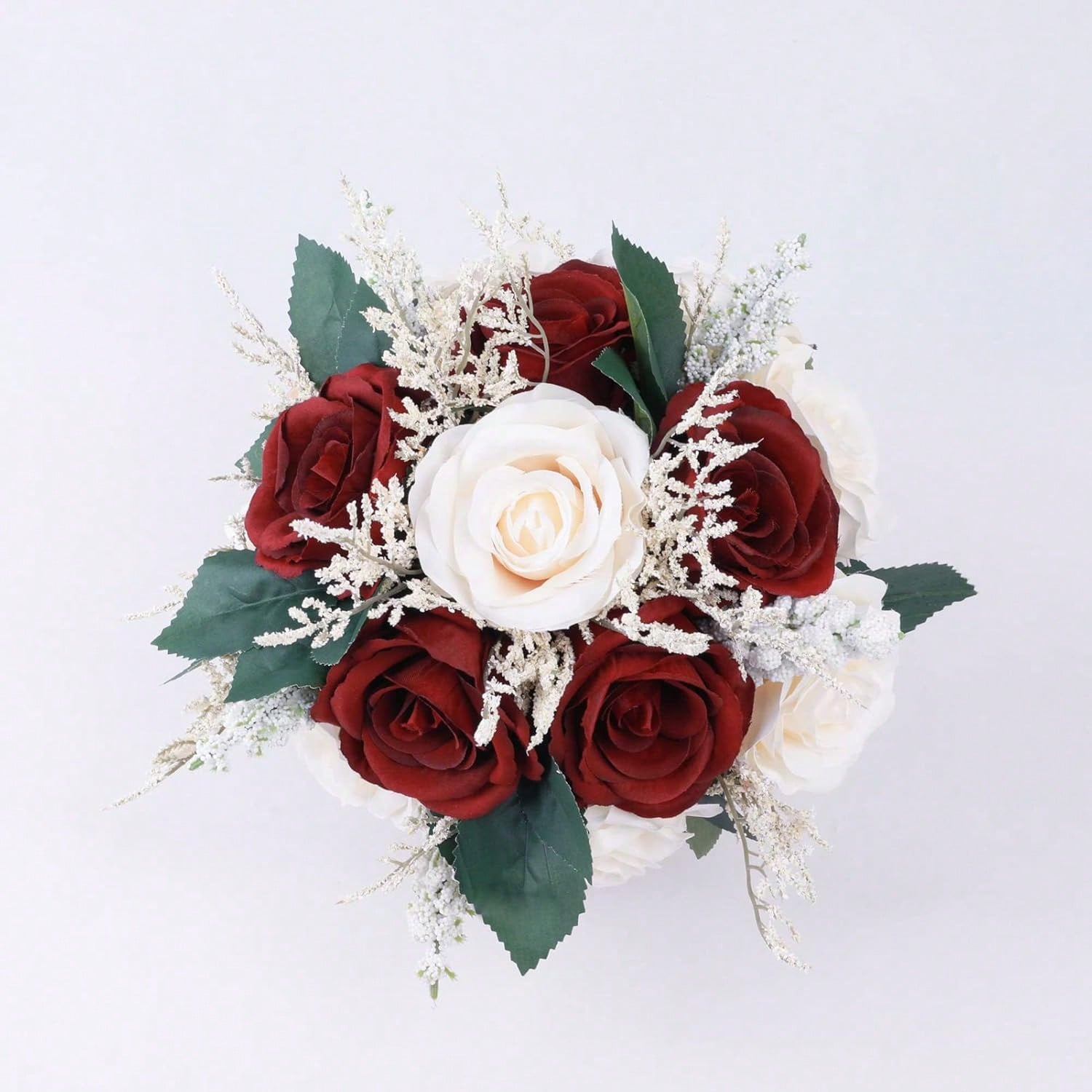 Hochzeitssträuße für sterben braut, brautjungfernsträuße, künstliche blumen, weinroter rosenstrauß für sterben braut, kirchen- und heimdekoration