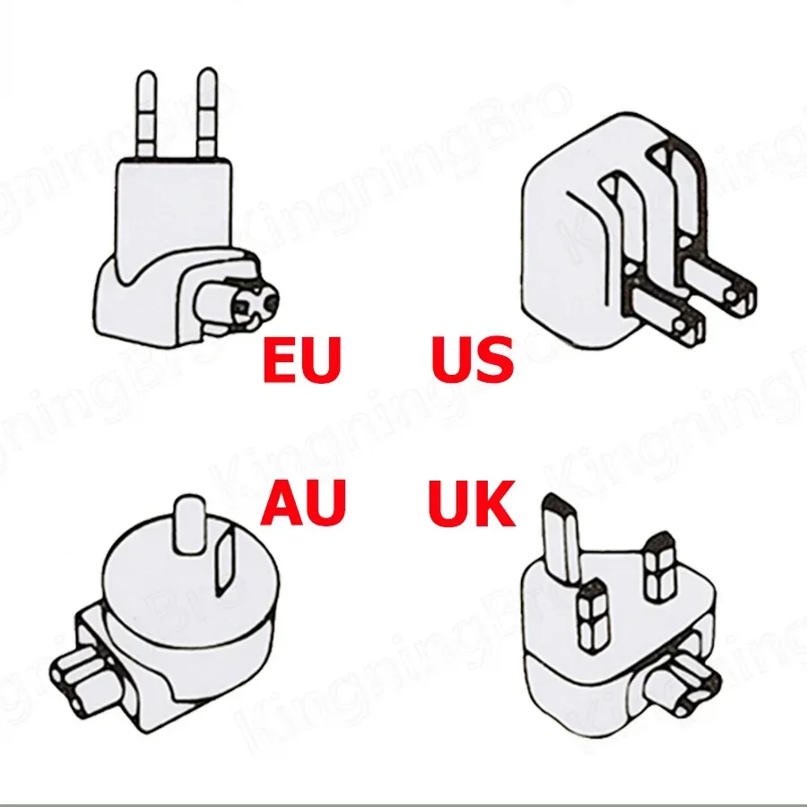 EU US UK AU Plug Adapter 45W 60W 85W 30W 61W 87W 96W Adapter Plug For Macbook Pro Air Magnetic / USB C Power Adapter Plug