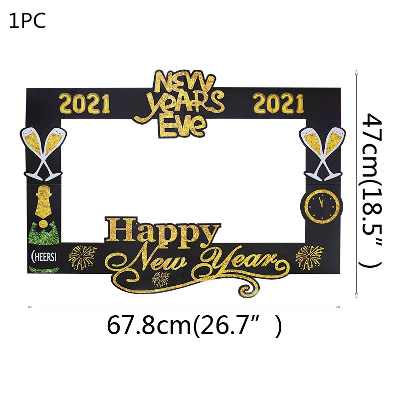 Cadre de stand pour photos joyeux nouvel an, fournitures de noël, nouvel an , de noël, mariage et réveillon: A02-1pc
