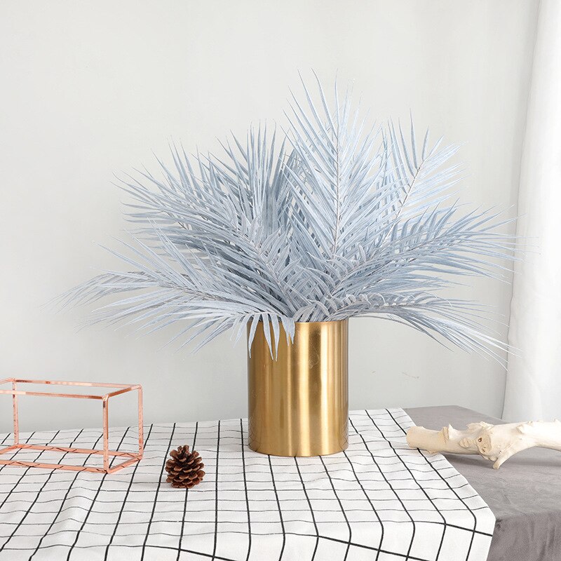 Simulation plast grøn plante kunstig palme pink blå buket bryllup hall blomsterarrangement hjem have planter blad indretning