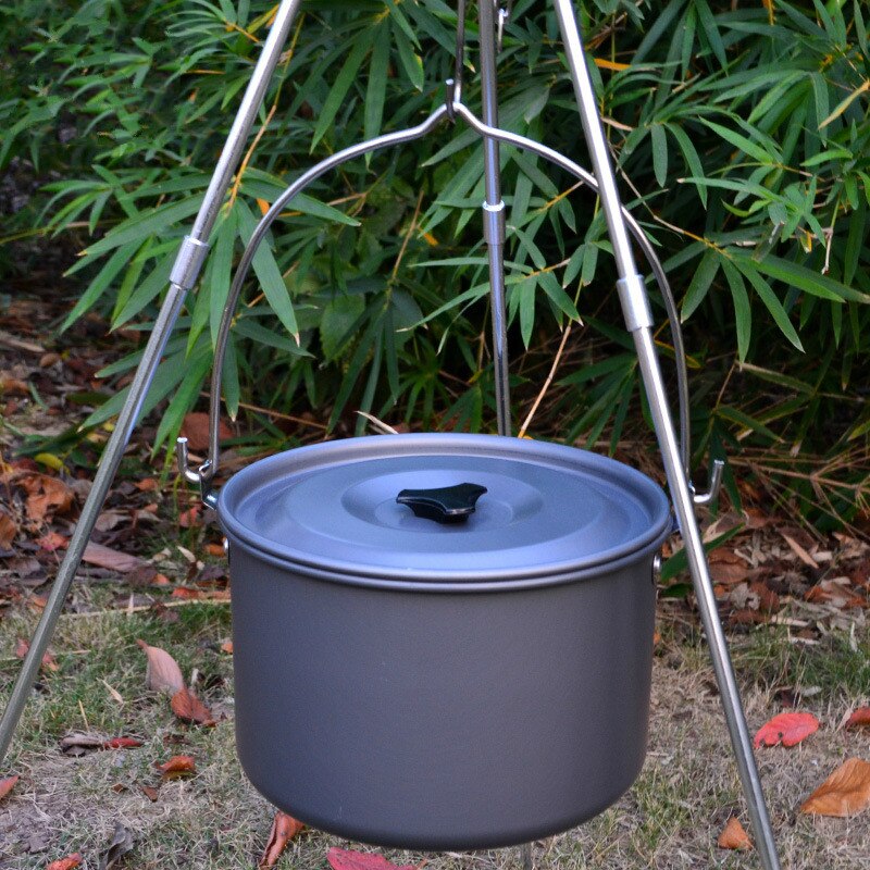 Camping Tripod for Fire Hanging Pot Outdoor Campfire Cookware Picnic Cooking Pot Grill WF1021