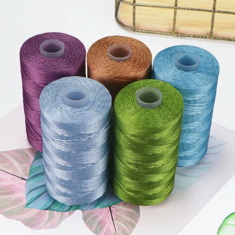 1.5Mm Dikte Gehaakt Garen Dun Ijs Gemengd Gevlochten Katoenen Draad Voor Diy Hand Breien Tas Hoed Schoenen 100Gram Rol 60 Kleuren