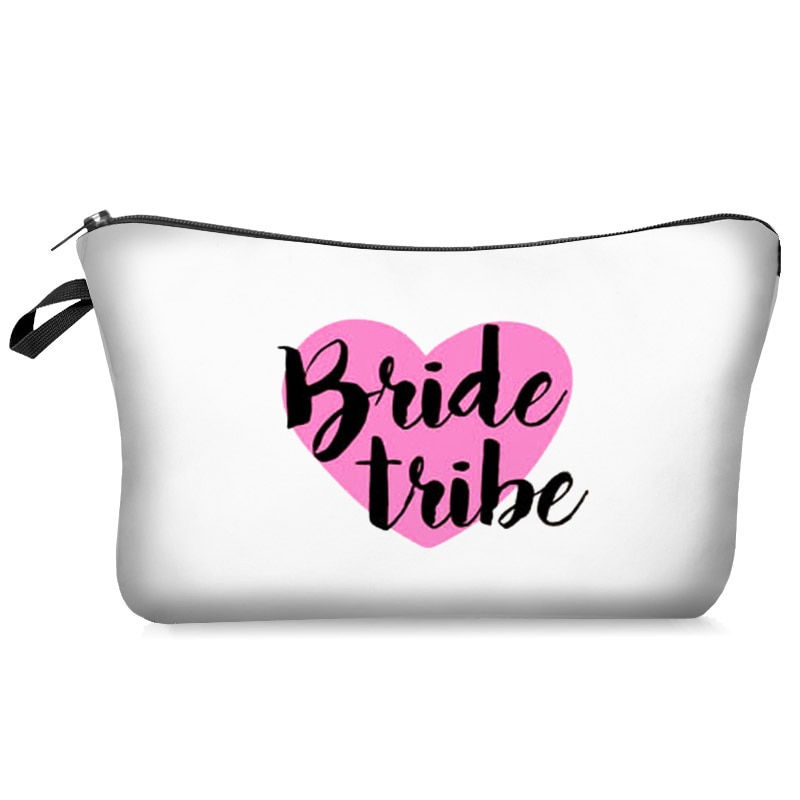 Team Bruid Brief Gedrukt Make-Up Tas Wit Cosmetische Zakken Bruidsmeisje Wedding Party Make Pouch Dames Beauty Case Toilettas: A7