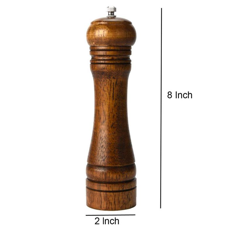 Pepper Grinder Pepper Mill Solid wood with strong adjustable ceramic grinder 8 Inch