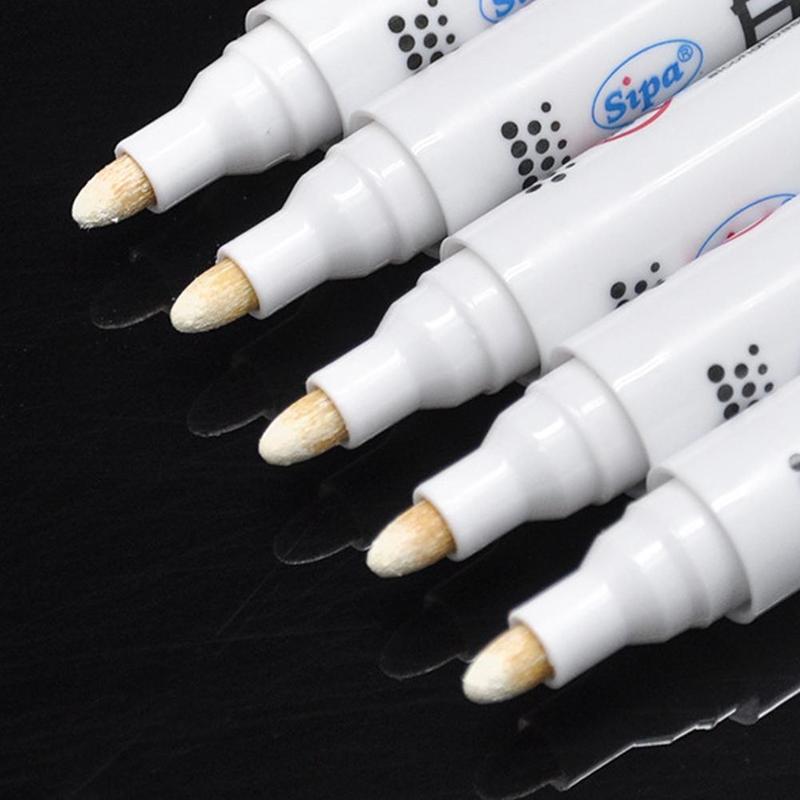 1pcs Metal Waterproof Permanent Marker Pen White Ink Oily Blackboard Pens Supplies Teacher Marker Pen Quick-drying For Scho N9N3
