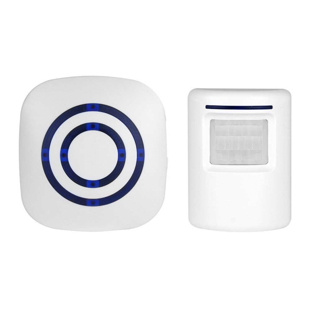 Mayitr Wireless Doorbell Set 110 Degree Motion Sensor Detector Portable Door Chime Bell Alert Alarm US Plug Doorbell Set: 1-1