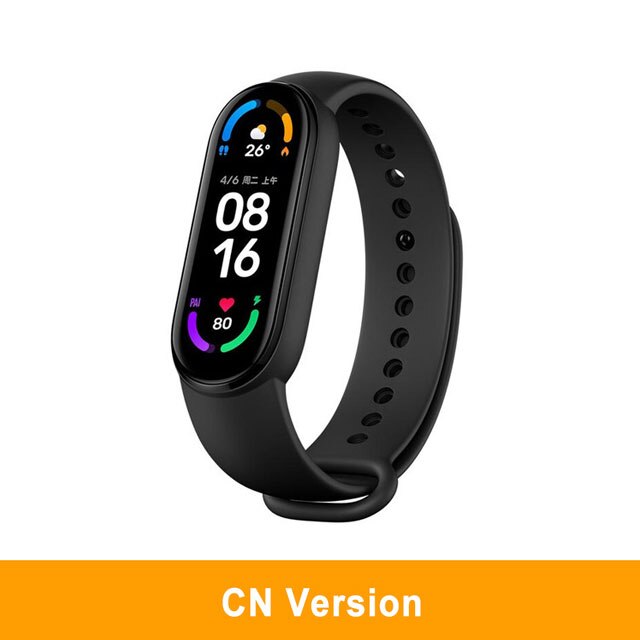 Xiaomi Mi Band 6 Smart Armband 5 Farbe AMOLED Blut Sauerstoff Smart band Fitness Traker Herz Rate Bluetooth Wasserdichte Miband 6: CN Version