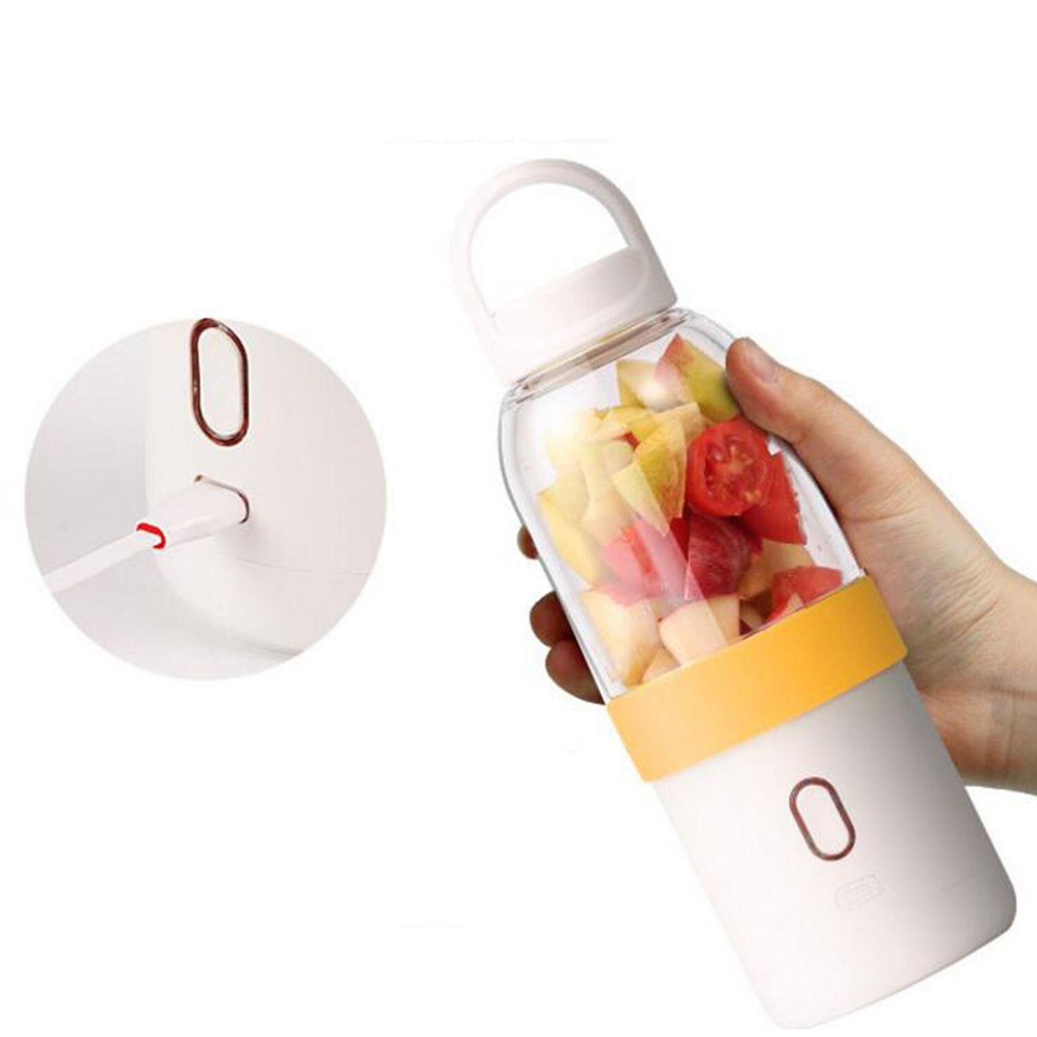 550ml Portable Blender USB Juicer Cup Fruit Vegetable Mixer Smoothie Milk Shake Hand Personal Blender Small Juice Extractor