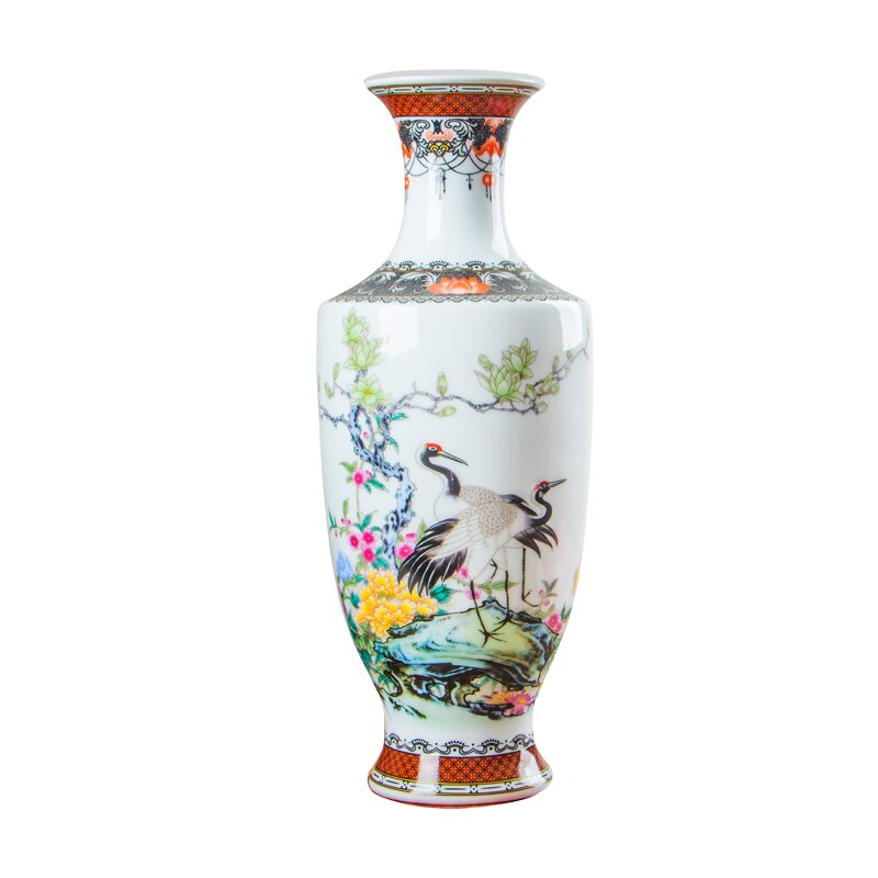 Classic Traditional Antique Jingdezhen Chinese Porcelain Flower Vase For Home Office Decor: F