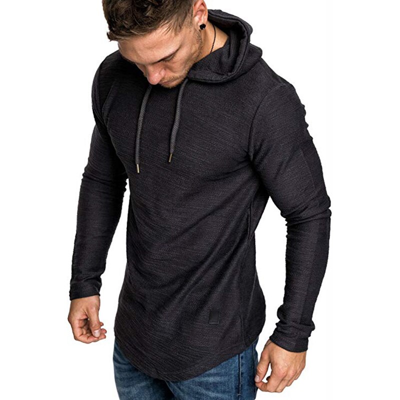 Sudadera con capucha para hombre, de , de Color sólido, de , primavera y otoño, Hip-Hop, M-3XL de manga larga, novedad de: M / Black