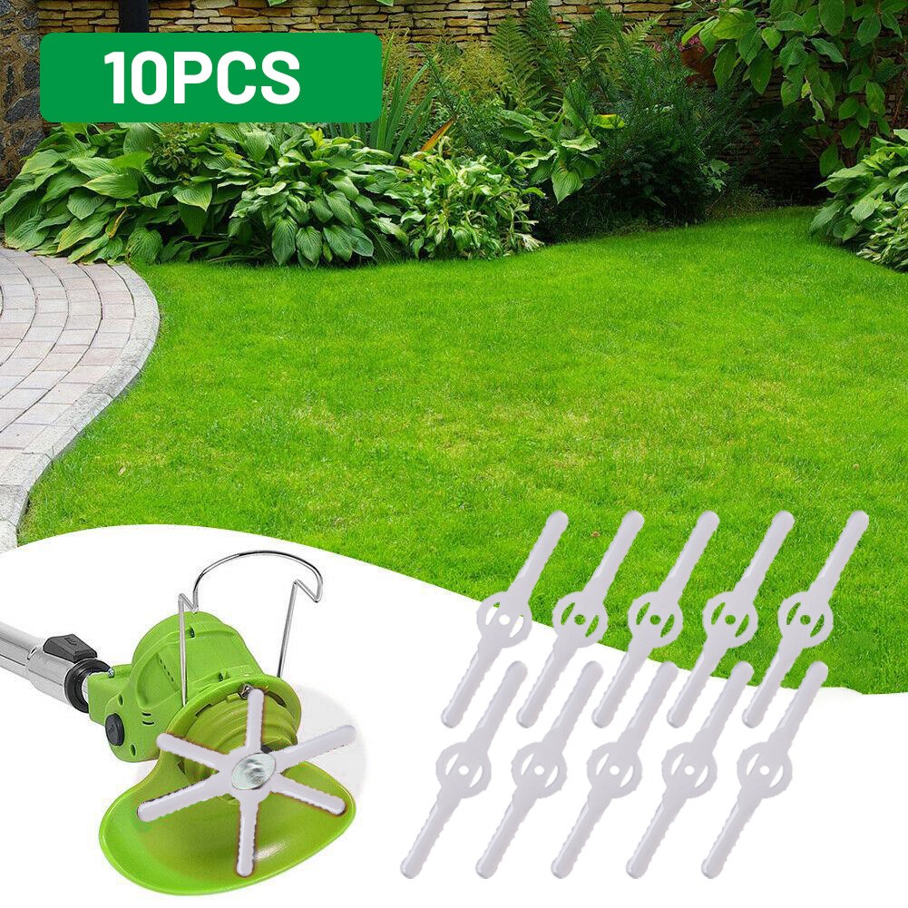 10 Pcs Brushcutter Plastic Blade Mowers Cutter Parts Grass Trimmer White Nylon Blade Plastic Blade Weeding Blade