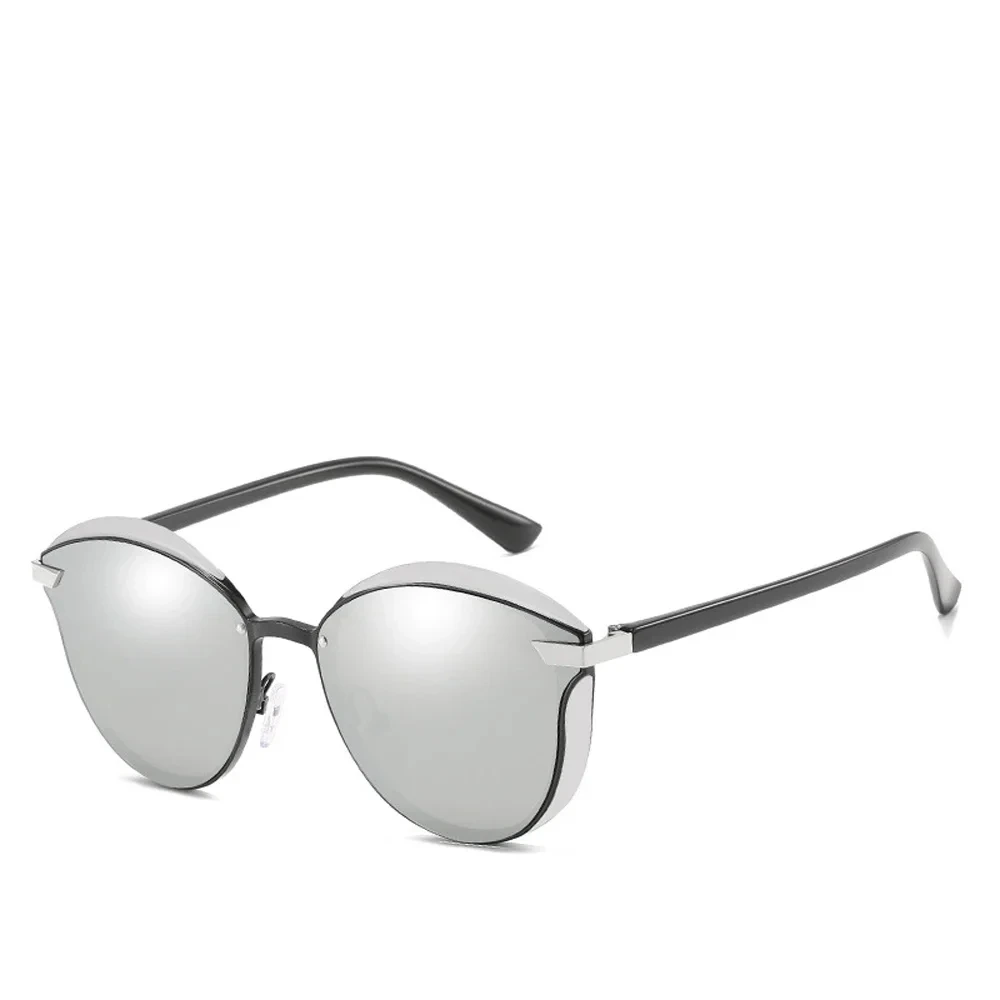 MUSELIFE Frauen Polarisierte Sonnenbrille Luxus Katze Auge Damen Jahrgang Weibliche Sonnenbrille Oculos Gafas: Weiß