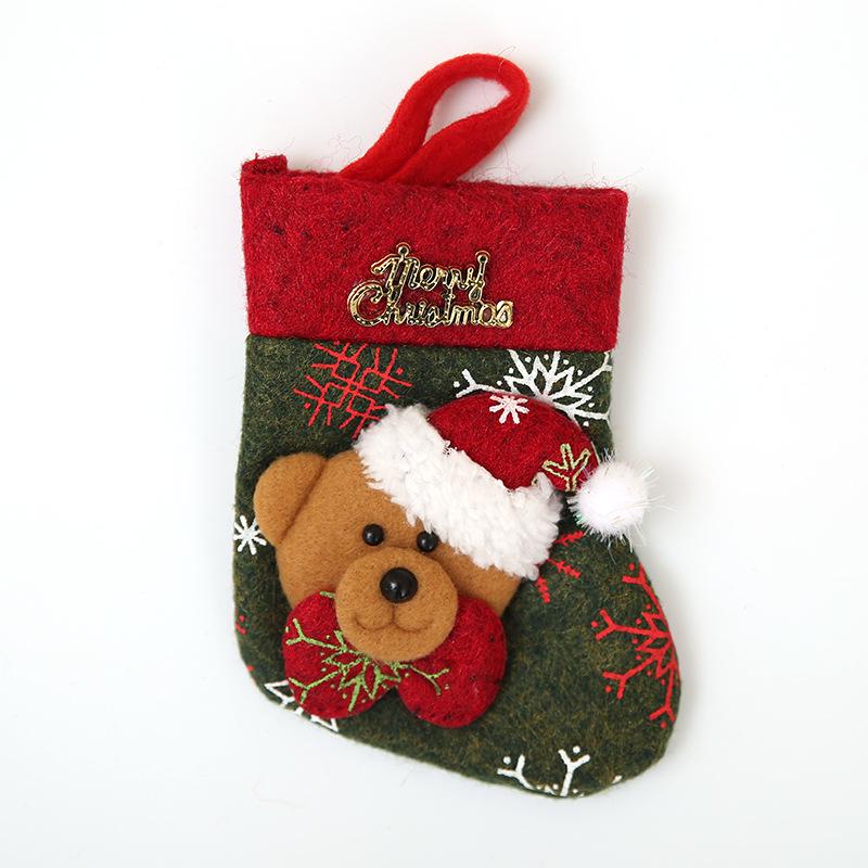 Mooie Kerst Sokken Kerst Bestek Set Mes En Vork Set Bag feestelijke home decor servies zak keuken accessoires: bear