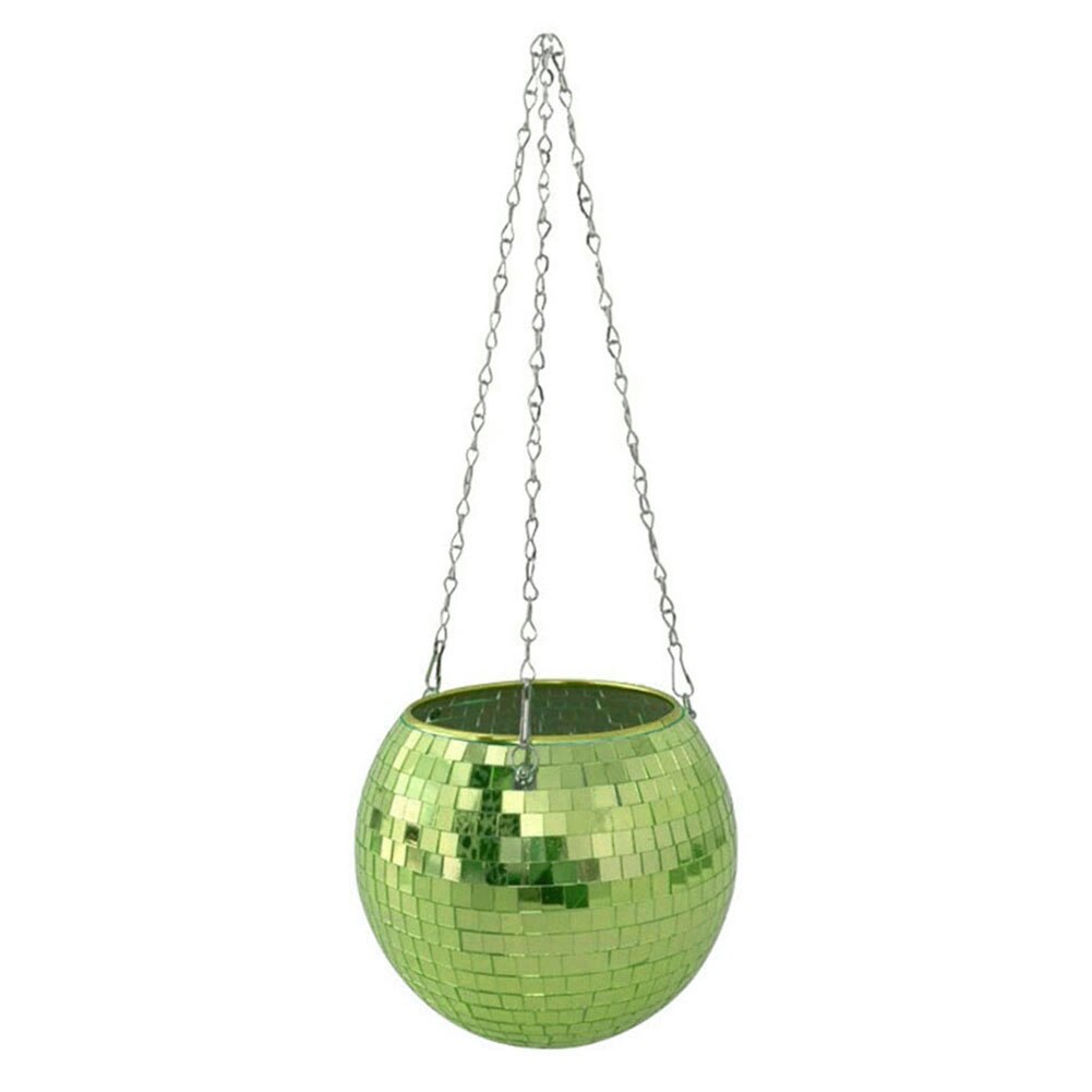 Disco Ball Hanging Flowerpot Round Mirror Planter Home Garden Ornament Vase Basket Boho Style Outdoor Home Yard Decoration 