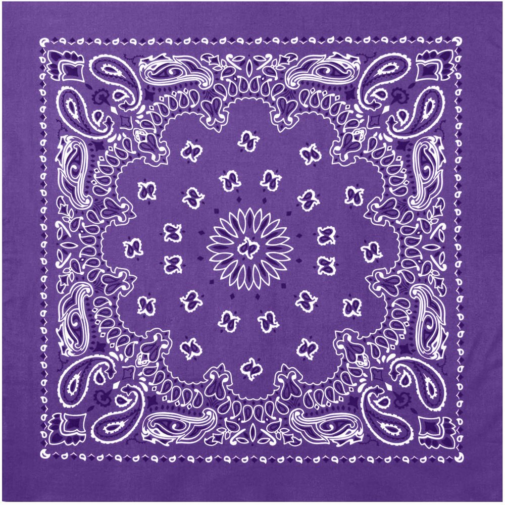 Bandanas 22 Zoll 100% Baumwolle Bandana Neuheit Doppelseitig Drucken Paisley Cowboy Bandana Party Favor Schal Stirnband Taschentücher: Bandana-001 Violett