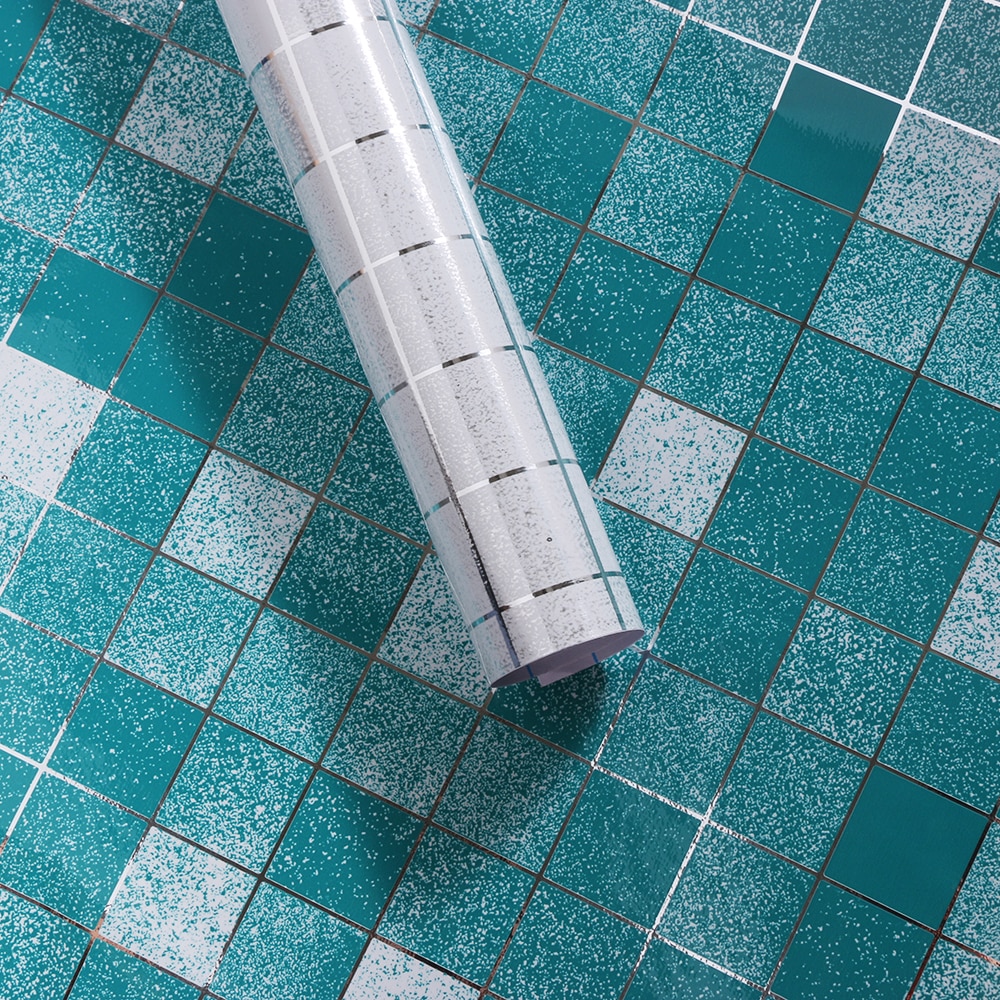 Aluminiumsfolie selvklæbende tapet badeværelse vandtæt skrub mosaik vægfliser klistermærker køkken olietæt tapet