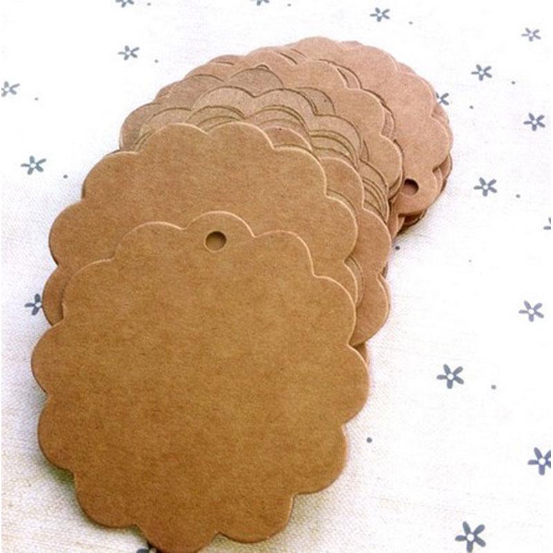 Leuke Bloem Ronde Kraftpapier Hang Tags Wedding Party Favor Label Cards