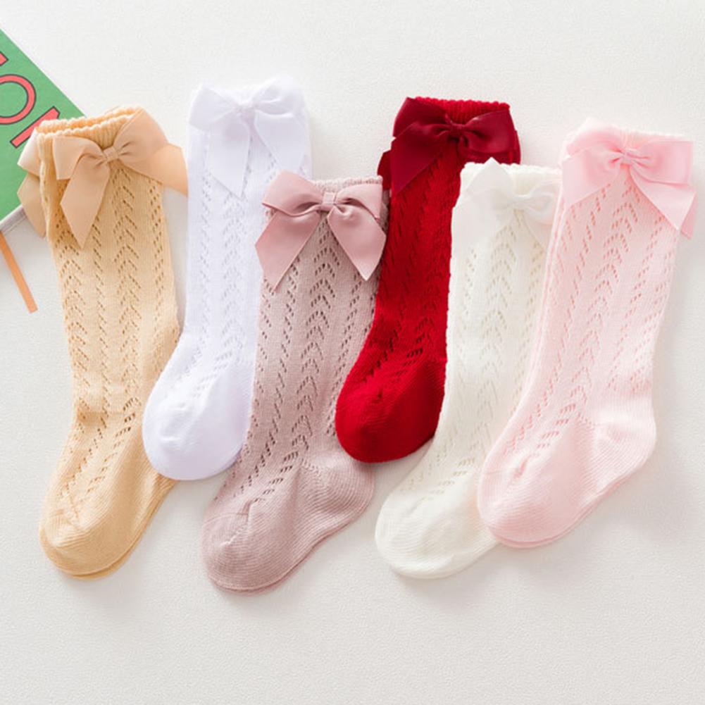 1 Paar 1-5 Jaar Oude Baby Knie Sokken Plain Weave Antislip Puur Katoen Baby Meisjes Knie hoge Boog Sokken Voor Fotografie Props