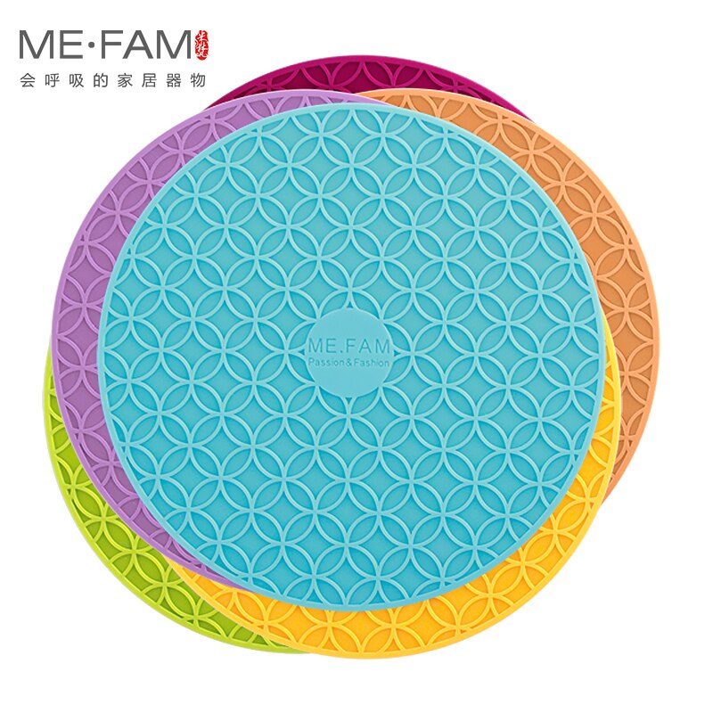 ME.FAM-tapis rond en Silicone flocons de neige en treillis, dessous de verre antidérapant isolant thermique, tapis de bol, décoration de bureau et cuisine