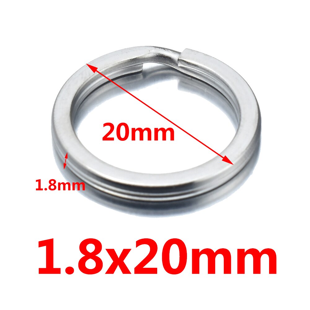 Aiovlo 20 Stks/partij Rvs Make Sleutelhanger Sleutelhanger Platte Sleutel Houder Split Rings Keyfob Accessoires Voor Diy Sieraden Maken: 1.8x20mm