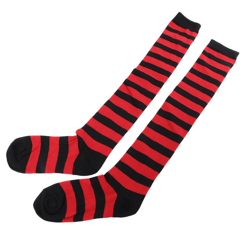 Kobiety dziewczęta na podkolanówki zakolanówki długie, w paski pończochy 11 kolorów: czerwony