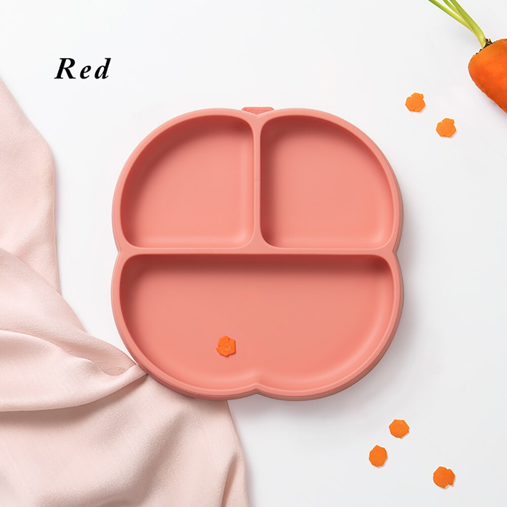 Bc Babycare – assiette à manger en Silicone pour bébé, vaisselle Koala pour enfants, plateau d&#39;alimentation divisé par aspiration, bol d&#39;entraînement pour tout-petits: Red