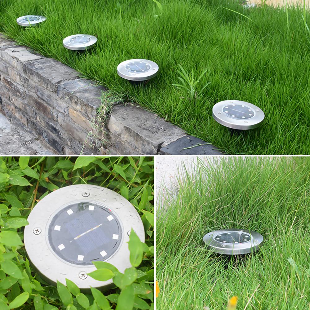 Solar ground light outdoor 8color solar disc garden light garden ground waterproof lighting courtyard terrace walkway driveway